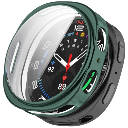 Etui z osłoną ekranu Bizon Case Watch Felipe do Galaxy Watch 8 40 mm, zielone