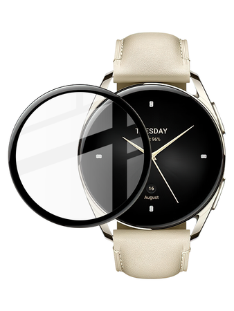 Szkło hartowane Bizon Glass Edge dla Xiaomi Watch S2 42 mm, czarne