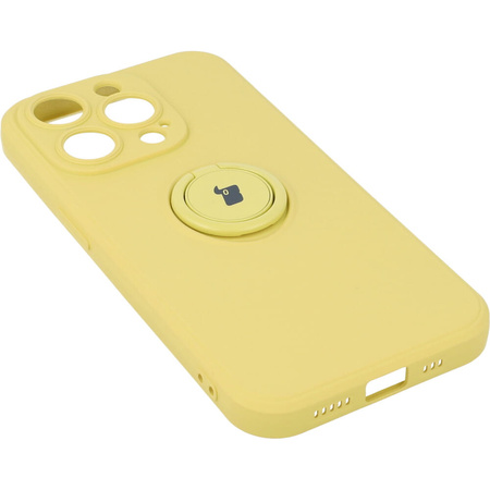 Etui Bizon Case Silicone Ring Sq do iPhone 14 Pro, żółte