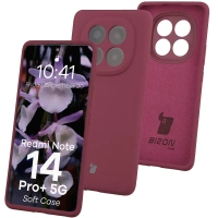 Silikonowe etui Bizon Soft Case do Xiaomi Redmi Note 14 Pro Plus 5G, ciemnofioletowe