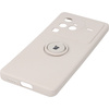 Etui Bizon Case Silicone Ring Sq do VIVO X80 Pro, beżowe