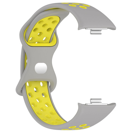 Pasek Bizon Strap Watch Octo do Redmi Watch 4 / Xiaomi Smart Band 9 Pro / 8 Pro, jasnoszaro-żółty