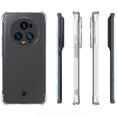 Etui + 2x folia Bizon Case Clear Pack do Honor Magic5 Pro, przezroczyste