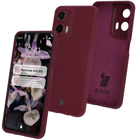 Silikonowe etui Bizon Soft Case do Motorola Moto G35 5G, ciemnofioletowe