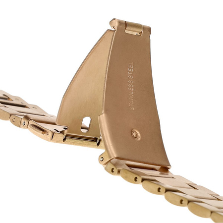 Pasek ze stali nierdzewnej Bizon Strap Watch Aura do Apple Watch 38/40/41/42 mm, różowozłoty
