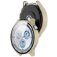 Etui ze szkłem do zegarka Bizon Case Watch Adamo do Huawei Watch GT 5 46 mm, beżowe
