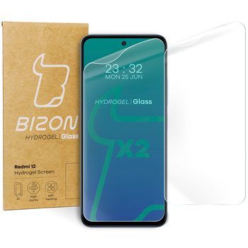 Folia hydrożelowa na ekran Bizon Glass Hydrogel do Redmi 12, 2 sztuki