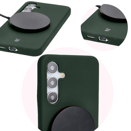 Silikonowe etui Bizon Soft Case do Galaxy S24 Plus, ciemnozielone