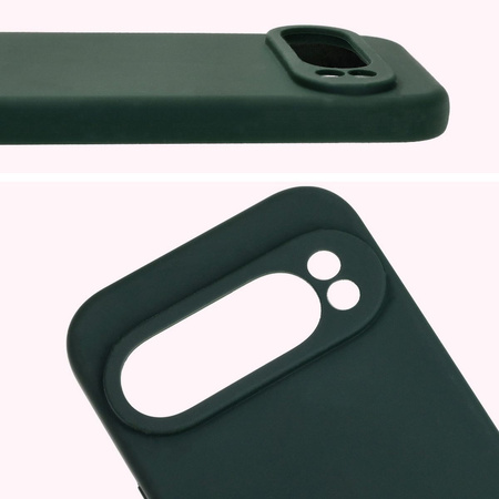Silikonowe etui Bizon Soft Case do Google Pixel 9 Pro, ciemnozielone