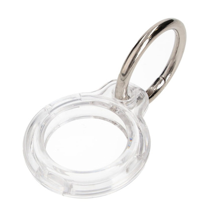 Etui Bizon Case Locator Keychain do Apple AirTag, przezroczyste