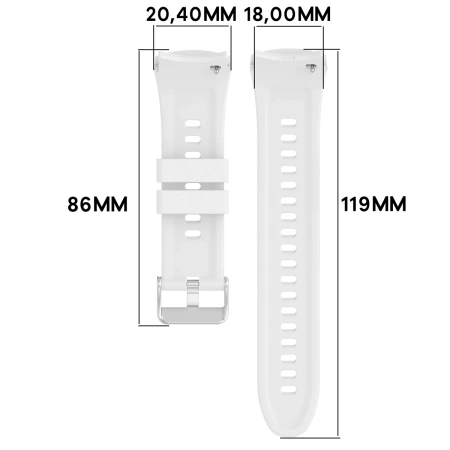 Silikonowy pasek Bizon Strap Watch Silicone T do Huawei Watch 5 42 mm, biały