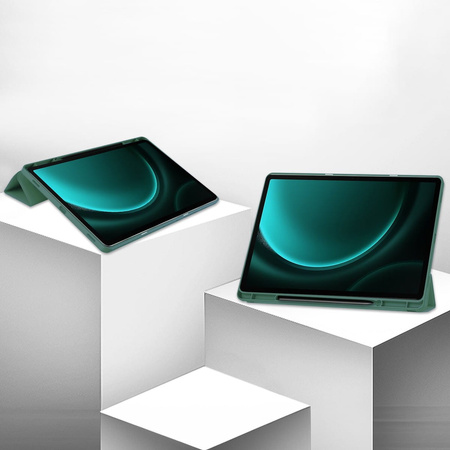 Etui Bizon Case Tab Lizard do Galaxy Tab S9 FE Plus, ciemnozielone