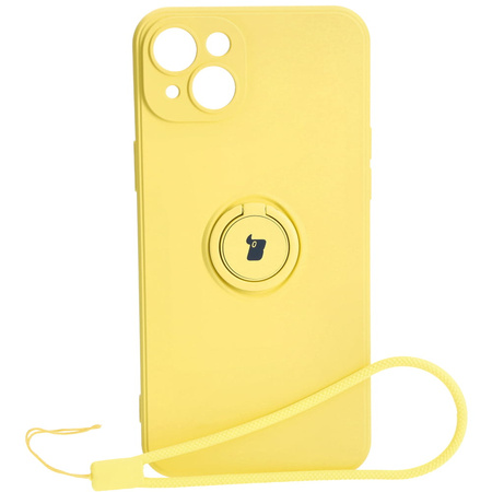 Etui Bizon Case Silicone Ring Sq do iPhone 15 Plus, żółte