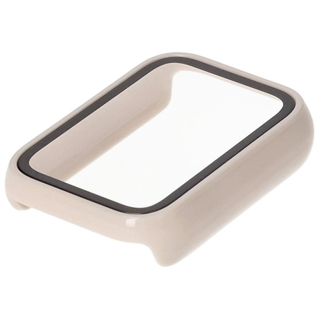Etui ze szkłem do zegarka Bizon Case+Glass Watch do Xiaomi Mi Smart Band 9 Pro, beżowe