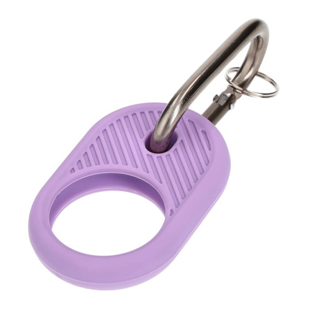 Etui Bizon Case Locator Travel do Apple AirTag, fioletowe