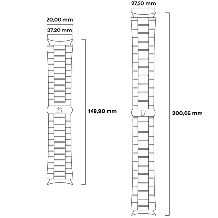 Pasek ze stali nierdzewnej Bizon Strap Watch Aura do Google Pixel Watch 4 / 3 / 2 / 1 41 mm, czarny