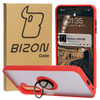 Etui z uchwytem na palec Bizon Case Hybrid Ring do Galaxy A26 5G, przydymione z czerwoną ramką