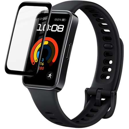 Szkło hybrydowe Bizon Glass Watch Edge Hybrid dla Huawei Band 9 / Band 8, czarne