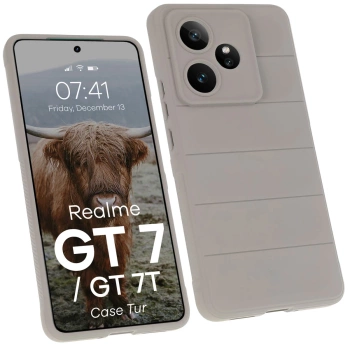 Pancerne etui Bizon Case Tur do Realme GT 7 / 7T, jasnoszare