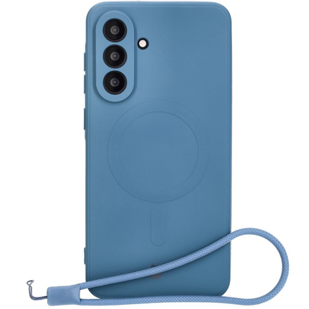 Silikonowe etui z pierścieniem magnetycznym Bizon Case Silicone Magnetic Sq do Galaxy A56 5G, granatowe