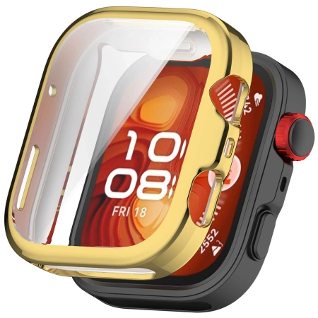 Etui z osłoną ekranu Bizon Case Watch Felipe do Huawei Watch Fit 4, złote