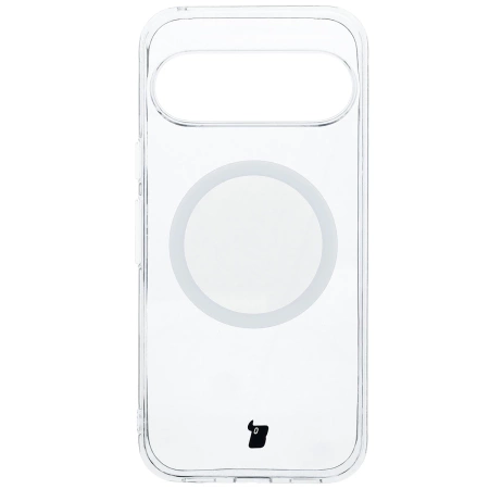Etui z pierścieniem magnetycznym Bizon Case CrystalO do Google Pixel 10 Pro XL, przezroczyste