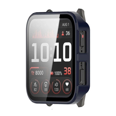 Etui ze szkłem do zegarka Bizon Case+Glass Watch do Garmin Venu X1, niebieskie