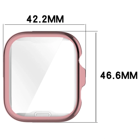 Etui z osłoną ekranu Bizon Case Watch Felipe do Huawei Watch Fit 4 Pro, różowe