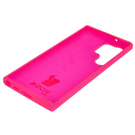 Silikonowe etui Bizon Soft Case do Samsung Galaxy S23 Ultra, neonowo-różowe