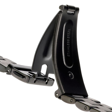 Pasek ze stali nierdzewnej Bizon Strap Watch Aura do Xiaomi Smart Band 10 / 9 / 9 NFC / 8, czarny