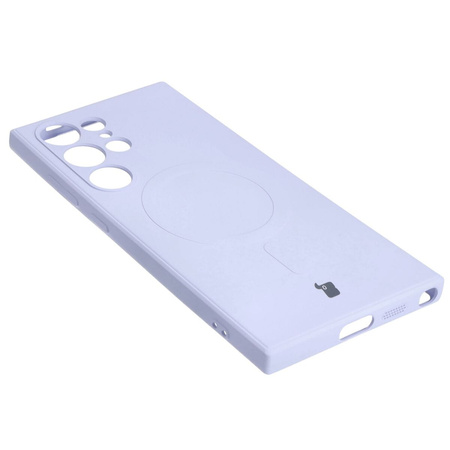 Etui Bizon Case Silicone Magnetic Sq do Galaxy S24 Ultra, jasnofioletowe