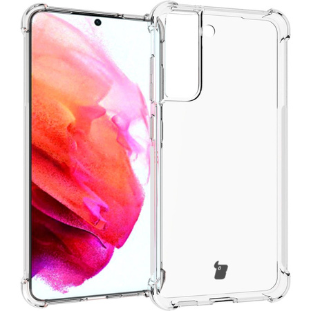 Etui + 2x szkło + obiektyw Bizon Case Clear Pack do Galaxy S21 FE, przezroczyste
