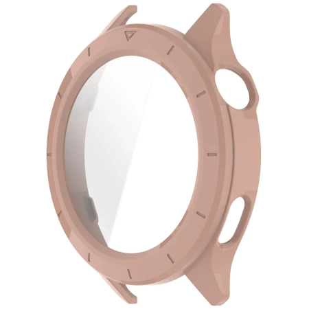 Etui ze szkłem do zegarka Bizon Case Watch Adamo do Xiaomi Watch S4, różowe