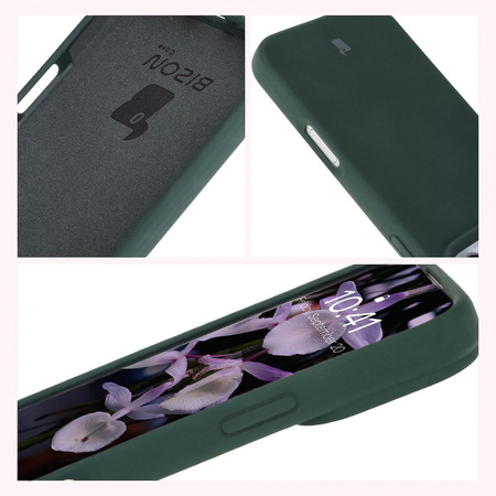 Silikonowe etui Bizon Soft Case do iPhone 16 Pro, ciemnozielone