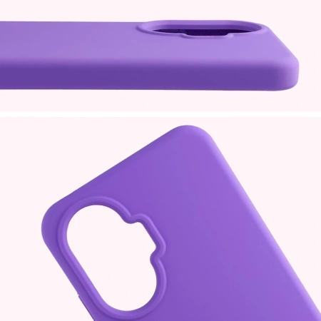 Silikonowe etui Bizon Soft Case do Xiaomi POCO F7, fioletowe