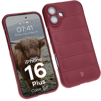 Pancerne etui Bizon Case Tur do iPhone 16 Plus, burgundowe