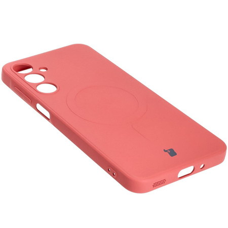 Silikonowe etui z pierścieniem magnetycznym Bizon Case Silicone Magnetic Sq do Galaxy A16 4G / 5G, brudnoróżowe