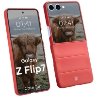 Pancerne etui Bizon Case Tur do Galaxy Z Flip7, czerwone