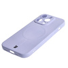 Etui silikonowe z pierścieniem magnetycznym Bizon Case Silicone Magnetic do iPhone 14 Pro, jasnofioletowe