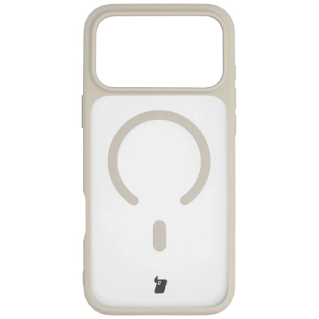 Etui z pierścieniem magnetycznym Bizon Case MatteO do iPhone 17 Pro Max, przydymione-beżowe