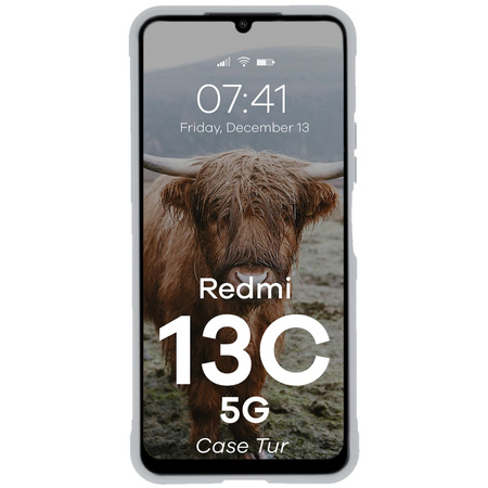 Pancerne etui Bizon Case Tur do Xiaomi Redmi 13C 5G, jasnoszare