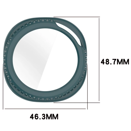 Etui ze szkłem do zegarka Bizon Case+Glass Watch do Samsung Galaxy Watch 8 Classic 46 mm, zielone