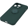 Etui Bizon Case Silicone Ring Sq do iPhone 14 Pro, ciemnozielone