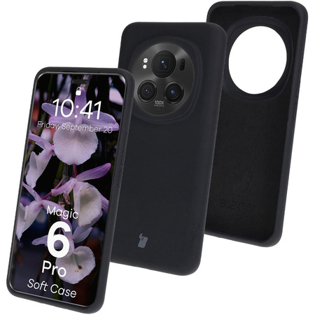 Silikonowe etui Bizon Soft Case do Honor Magic6 Pro, czarne