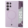 Silikonowe etui z pierścieniem magnetycznym Bizon Soft Case Magnetic do Galaxy S24 Ultra, jasnofioletowe