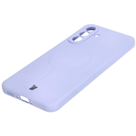 Silikonowe etui z pierścieniem magnetycznym Bizon Case Silicone Magnetic Sq do Galaxy A36 5G, jasnofioletowe