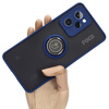 Etui z uchwytem na palec Bizon Case Hybrid Ring do Xiaomi Poco X5 Pro, przydymione z granatową ramką