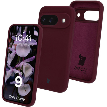 Silikonowe etui Bizon Soft Case do Google Pixel 9, ciemnofioletowe