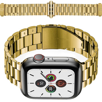Pasek ze stali nierdzewnej Bizon Strap Watch Aura do Apple Watch 38/40/41/42 mm, złoty