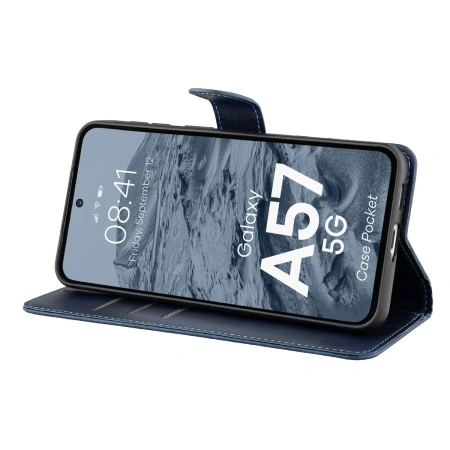 Etui z klapką Bizon Case Pocket do Galaxy A57 5G, granatowe